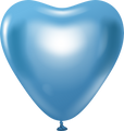 12" Kalisan Latex Heart Balloons Mirror Blue (50 Per Bag)
