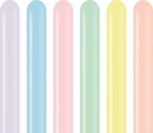 260K Kalisan Twisting Latex Balloons Pastel Matte Macaroon Assortment (50 Per Bag)