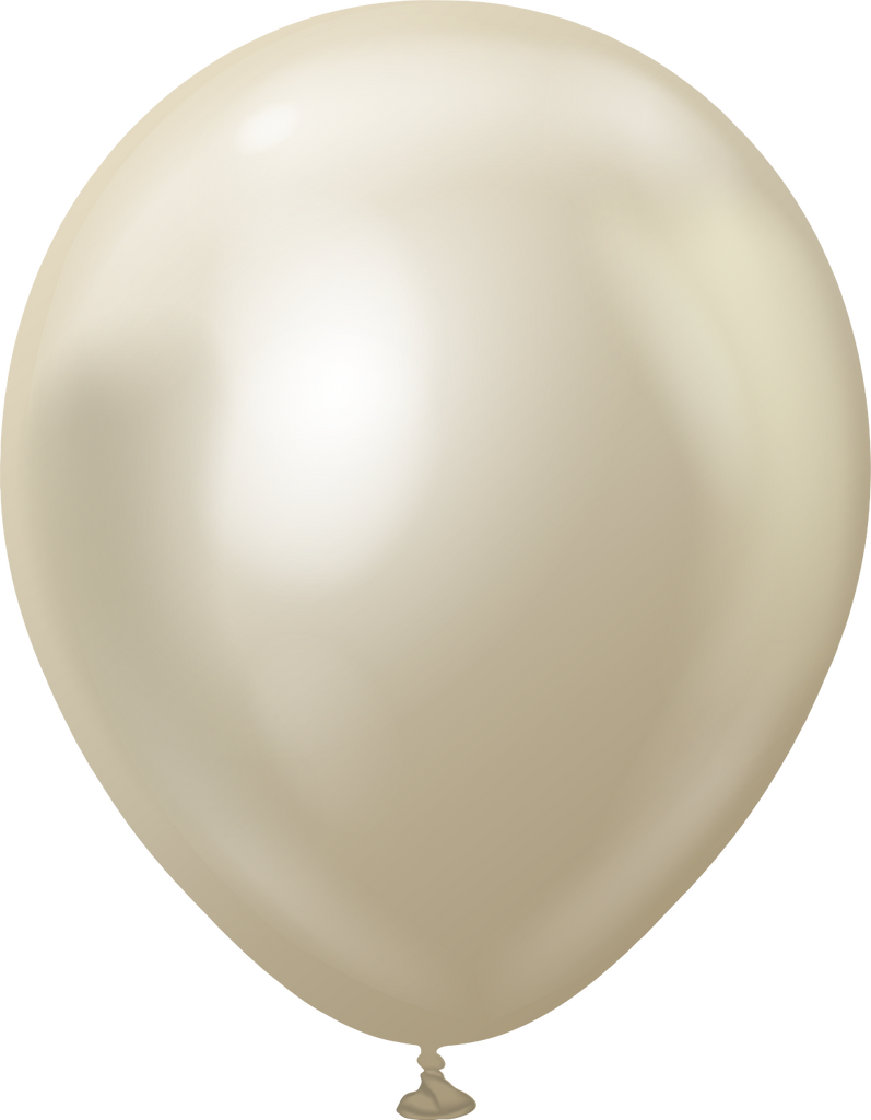 18" Kalisan Latex Balloons Mirror White Gold (25 Per Bag)