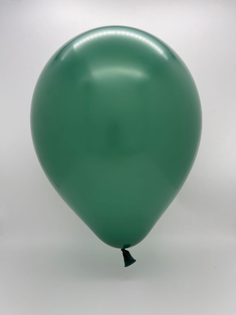 Inflated 12 inch kalisan latex balloons standard dark green 50 per bag k67471