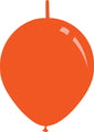 6" Metallic Orange Decomex Linking Latex Balloons (100 Per Bag)