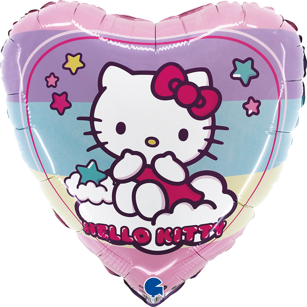 Uninflated 18 Inches Hello Kitty Rainbow Foil Balloon Manufacturered By Grabo