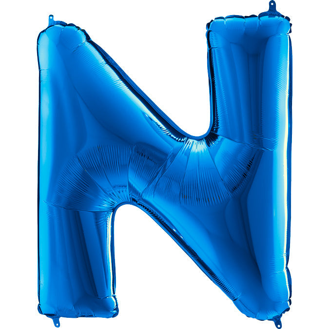 40" Foil Shape Megaloon Balloon Letter N Blue