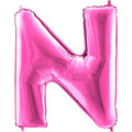 40" Foil Shape Megaloon Balloon Letter N Fuschia