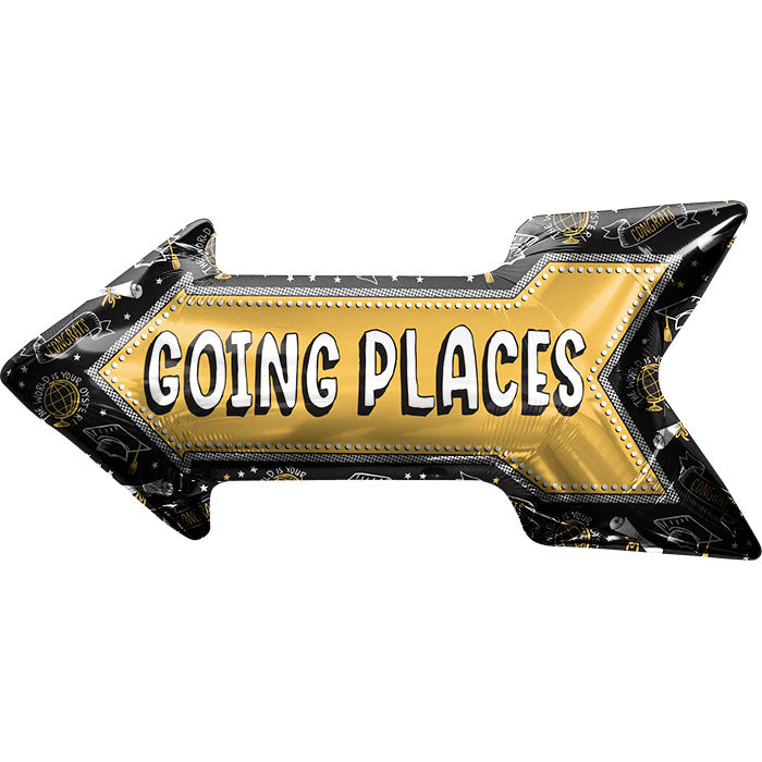 36" Going Places Arrow Foil Balloon