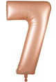 A 34″ Number 7 Satin Pastel Rose Quartz Oaktree Foil Balloon from Oaktree is displayed against a white background.