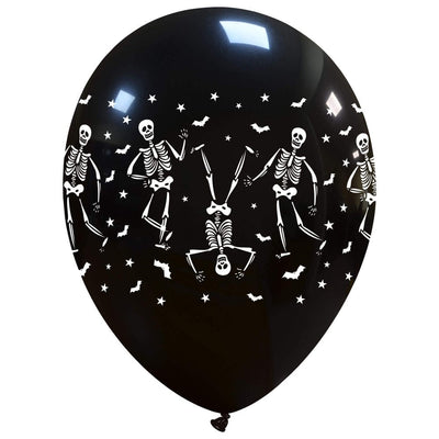 Uninflated 12 Inches Skeletons Around (25 Per Bag) Cattex Brand Latex Balloons Manufacturered By Cattex