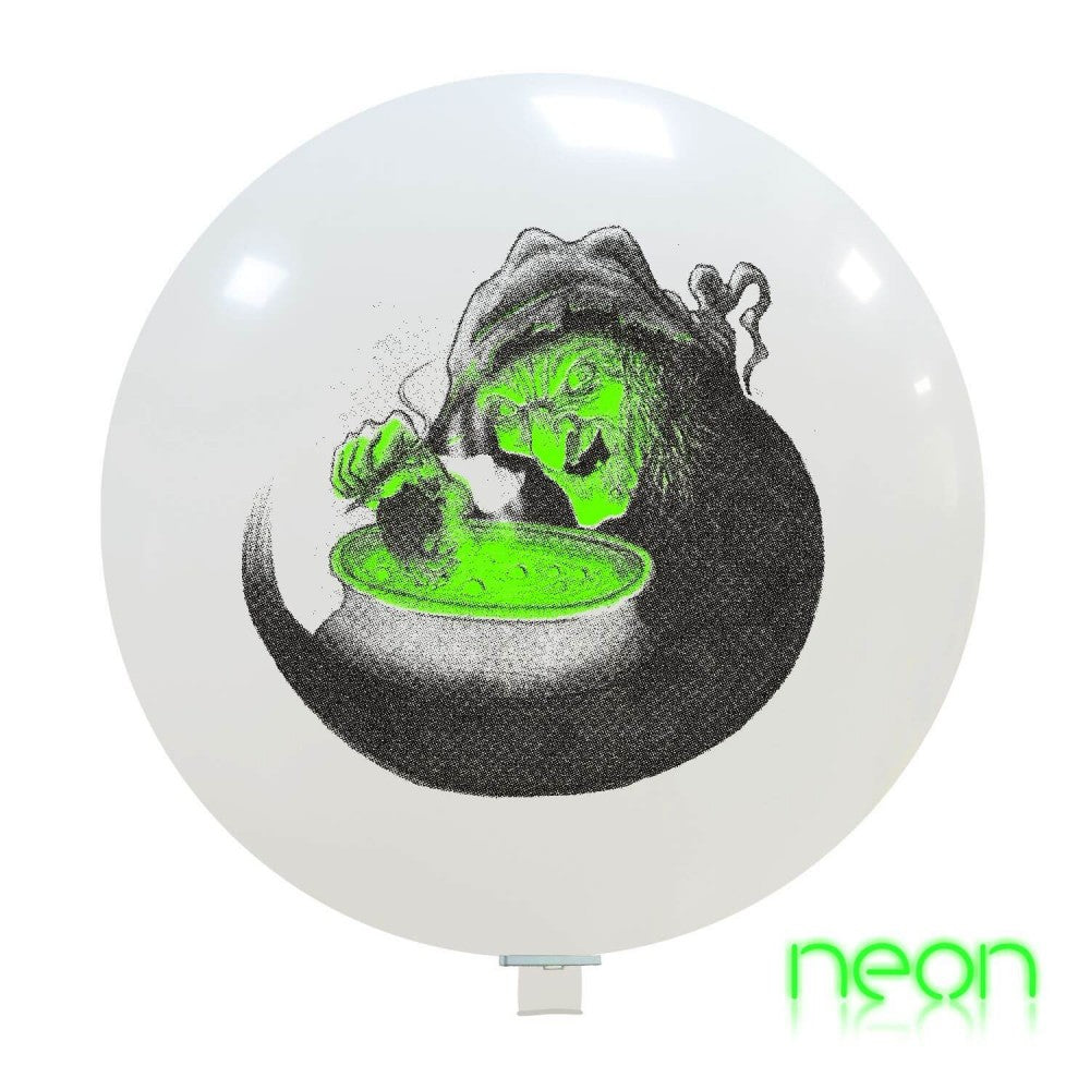 Uninflated 35 Inches Neon Witch 2 Color 1 sided (1 Per Bag) Cattex Brand Latex Balloons Manufacturered By Cattex