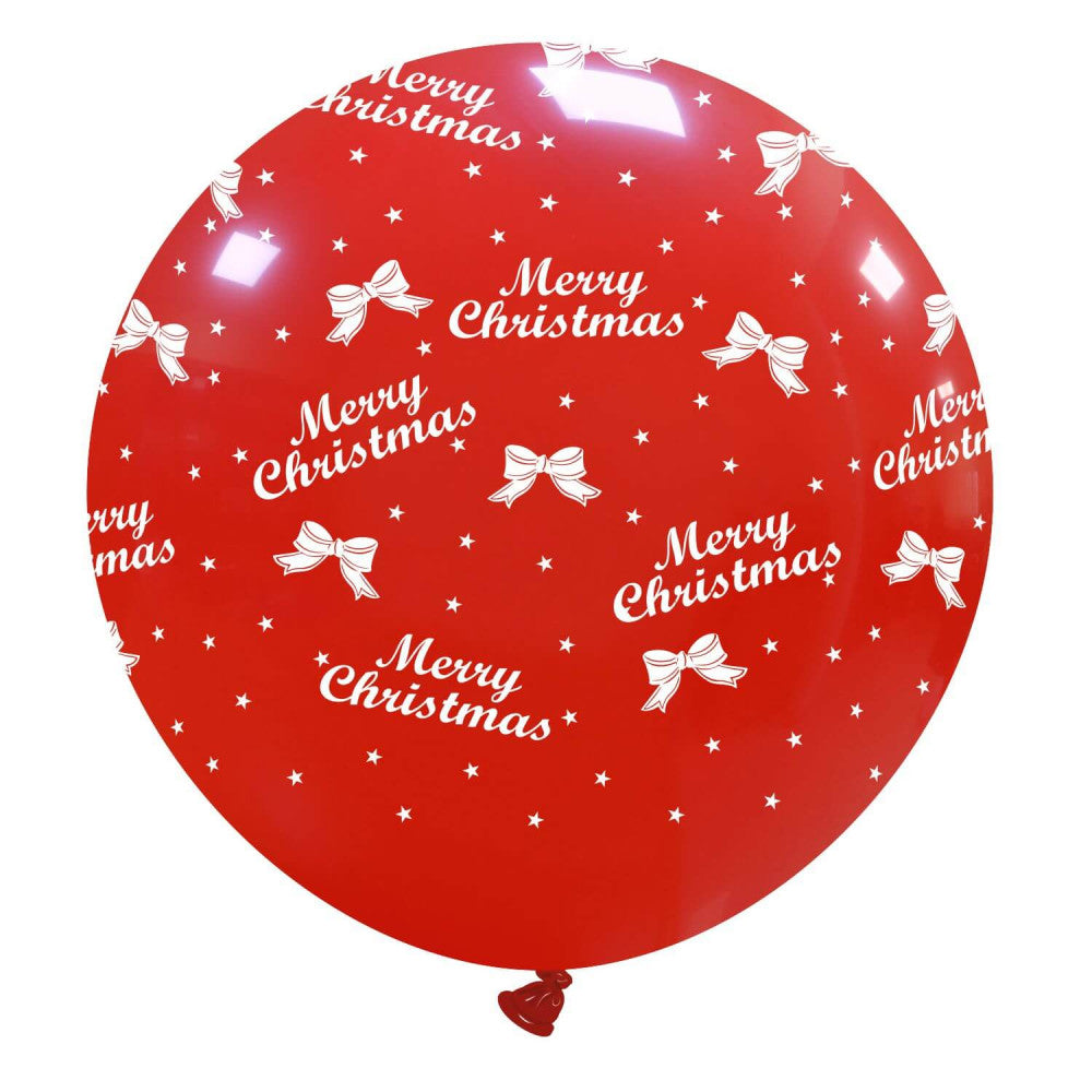 Uninflated 32 Inches Merry Christmas All Around (1 Per Bag) Cattex Brand Latex Balloons Manufacturered By Cattex
