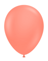 A single 17″ Tuftex Poppy Designer Latex Balloon, fully inflated with a small knot at the bottom, displayed against a plain white background.