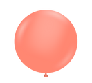 A single, shiny 36″ Poppy Tuftex Latex Balloon from Tuftex floats against a plain white background.