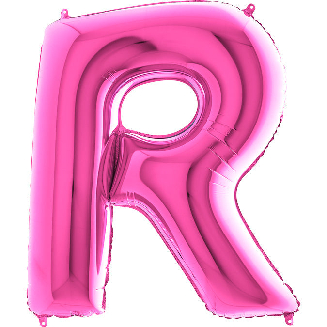 40" Foil Shape Megaloon Balloon Letter R Fuschia