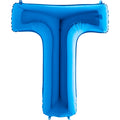 40" Foil Shape Megaloon Balloon Letter T Blue