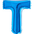 7" Airfill Only (requires heat sealing) Letter T Blue Foil Balloon