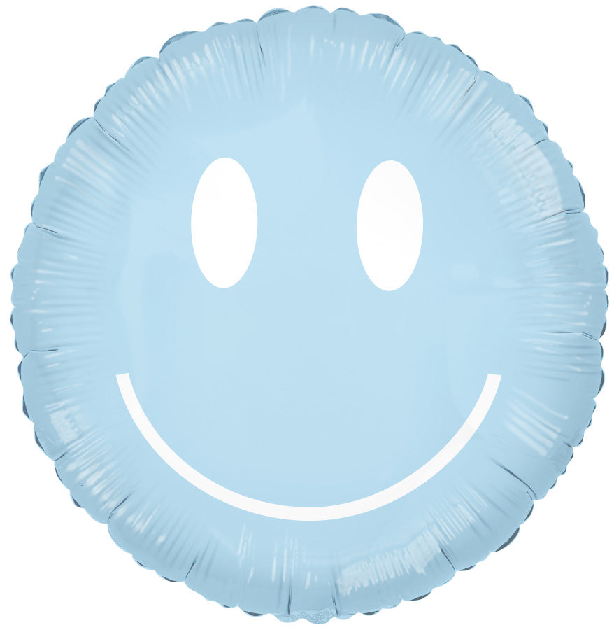 30" Friendly Smile Blue Foil Balloon
