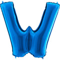 40" Foil Shape Megaloon Balloon Letter W Blue