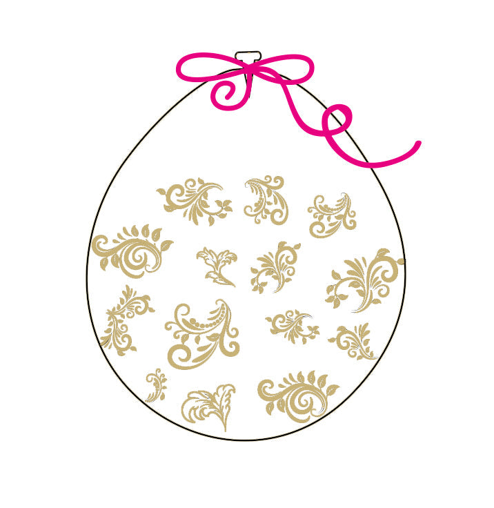 18" Stuffing Balloons (25 Per Bag) Decomex Clear FILIGREE with GOLD INK