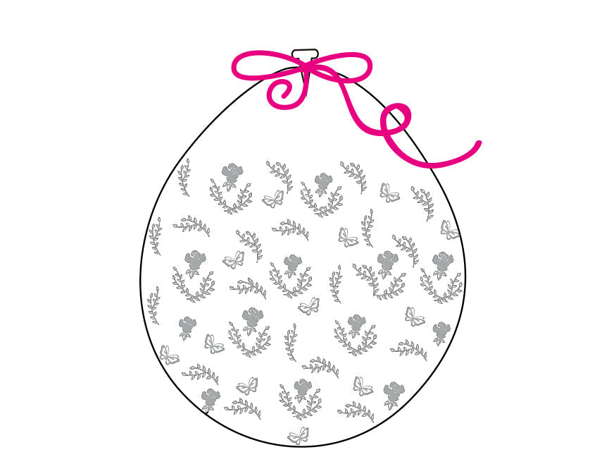 18" Stuffing Balloons (25 Per Bag) Decomex Clear ROSE with SILVER INK