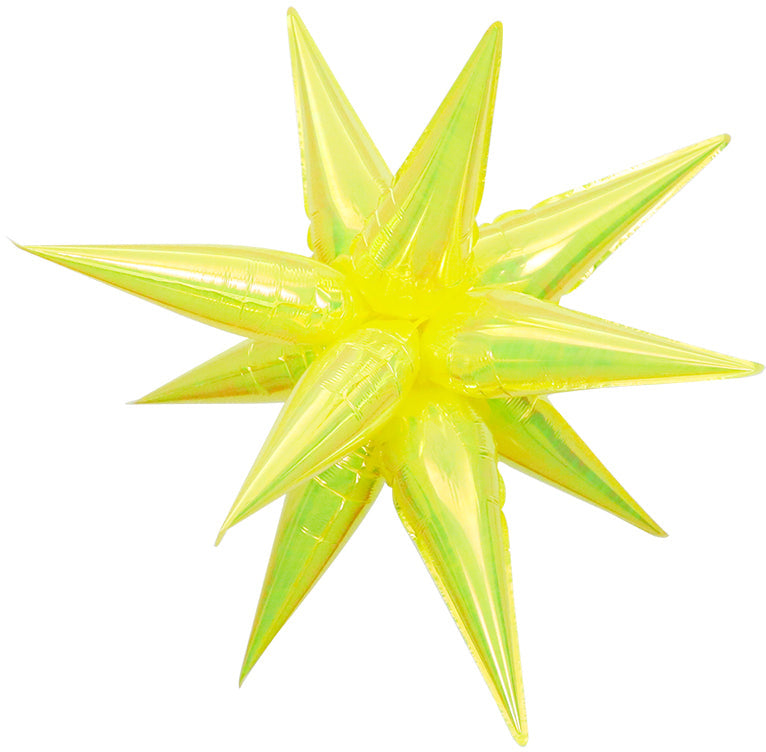 26 Inches Airfill Decor Only Pearl Lustrous Iridescent Yellow Starburst 12 Piece Kit Balloons 