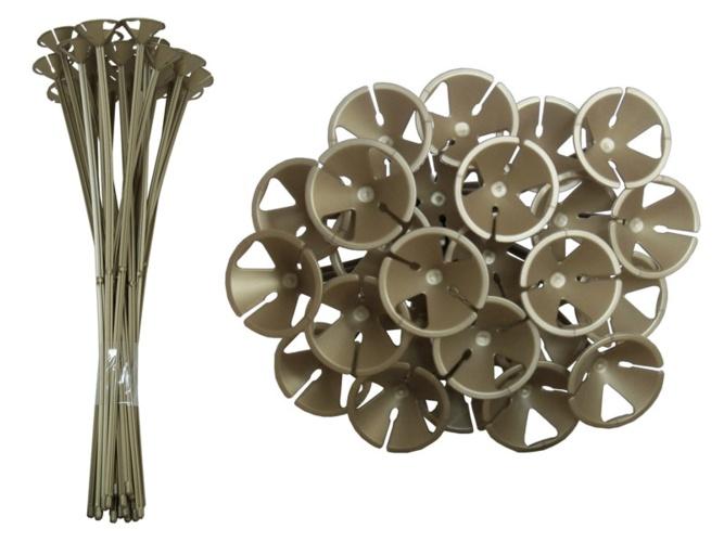 13" One Piece Cup and Balloon Stick-Gold