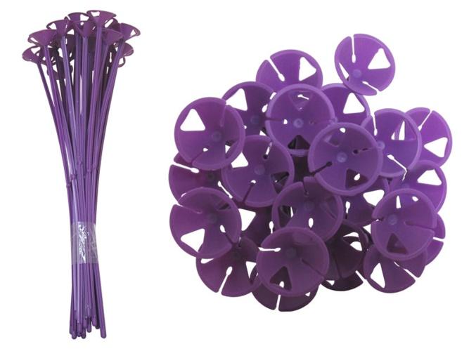 13" One Piece Cup and Balloon Stick-Purple
