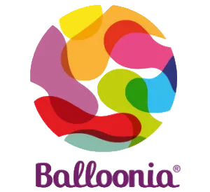 A circle of colours with the word 'Balloonia' below