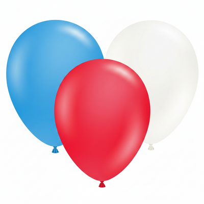 Tres globos brillantes de látex Tuftex de 17