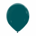 A fully inflated 12″ Cattex Brand Premium Petrol Latex Balloon, with a small knot at the bottom, is displayed against a plain white background.