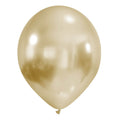 A single 13″ Cattex Brand Titanium (Chrome/Mirror) Royal Pearl latex balloon, fully inflated and featuring a shiny, reflective surface, is floating against a plain white background. It is tied at the bottom with a small knot.