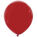 An 18″ Cattex Brand Premium Imperial Red Latex Balloon, fully inflated and tied at the end, floats against a plain white background.
