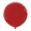 A single, inflated 24″ Cattex Brand Premium Imperial Red Latex Balloon with a knot at the bottom, displayed against a plain white background.
