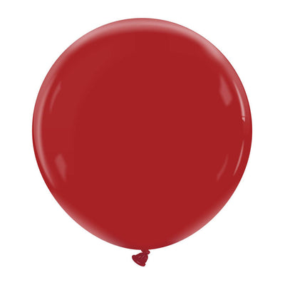 A single, inflated 24″ Cattex Brand Premium Imperial Red Latex Balloon with a knot at the bottom, displayed against a plain white background.