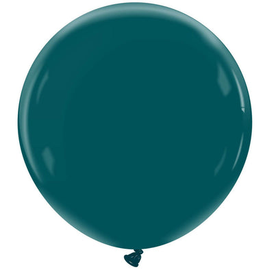 A single, large, round Cattex 36″ Premium Petrol Latex Balloon with a knot at the bottom floats against a plain white background.