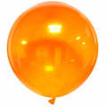 A single 36″ Cattex Brand Crystal Orange Latex Balloon, with a tied end, floats against a plain white background.