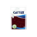 A bag of 5″ Cattex Brand Premium Imperial Red Latex Balloons (100 Per Bag), with a transparent front that reveals the dark red balloons inside. The packaging features blue and white design elements and includes a green seal denoting natural latex material.