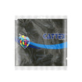 Un emballage en plastique transparent portant la mention « Cattex Brand Premium Petrol Latex Balloons », orné d'un logo Cattex coloré et contenant 100 ballons noirs de 5 pouces.