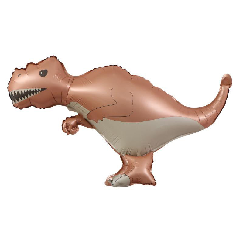 Uninflated 25 Inches Matte T-rex Tyrannosaurus Red Foil Balloon Manufacturered By Colour Wheel