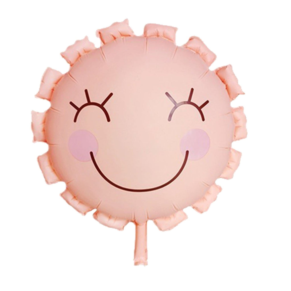 Uninflated 24 Inches Smiling Matte Petal Flower Foil Balloon Baby Pink Manufacturered By Colour Wheel