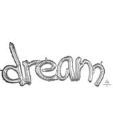 41" Freestyle Phrase "Dream" Silver Foil Balloon