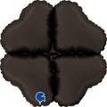 Uninflated 12" (15" Deflated) Standup Base Hearts Mini Satin Fumé Black Foil Balloon Manufactured By Grabo Balloons in Italy