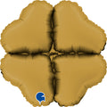 Flat Not Inflated 12" (15" Deflated) Standup Base Hearts Mini Satin Gold Foil Balloon Manufactured By Grabo Balloons in Italy