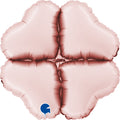 Flat Not Inflated 12" (15" Deflated) Standup Base Hearts Mini Satin Pastel Pink Foil Balloon Made By Grabo Balloons in Italy