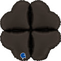 Uninflated 16" (22" Uninflated) Standup Base Hearts Medium Satin Fumé Black Foil Balloon Made By Grabo Balloons in Italy