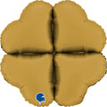 Uninflated 16" (22" Uninflated) Standup Base Hearts Medium Satin Gold Foil Balloon Made By Grabo Balloons in Italy