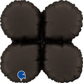 Flat Not Inflated 19" (26" Deflated) Standup Base Drops MediumSatin Fumé Black Foil Balloon Made By Grabo Balloons in Italy