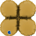 Uninflated 13" (17" Deflated) Standup Base Drops MiniSatin Gold Foil Balloon Brand Name Grabo Balloons in Italy
