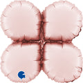 Uninflated 26" (36" Deflated) Standup Base Drops Maxi Satin Pastel Pink Foil Balloon Made By Grabo Balloons in Italy