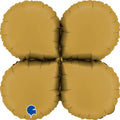 Uninflated 19" (26" Deflated) Standup Base Drops Medium Satin Gold Foil Balloon Brand Name Grabo Balloons in Italy
