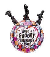 29" Groovy Valentine's Day Disco Ball Balloon