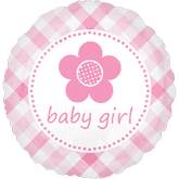 32" Baby Girl Plaid Flower Jumbo Balloon